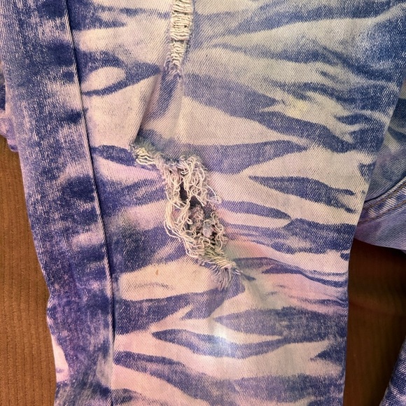 Men's Blue Patterned Straight Jeans - Picture 7 of 13